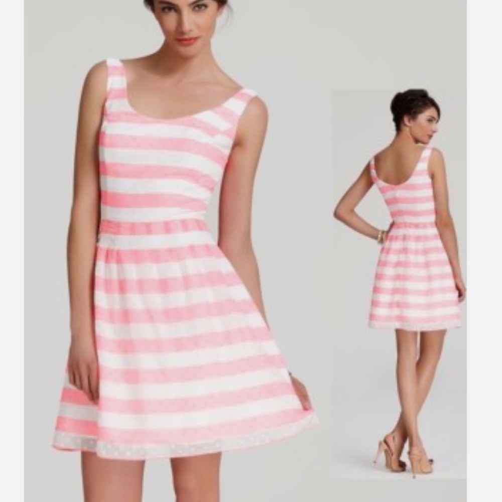 Lilly Pulitzer Pink and White Striped Mini Dress